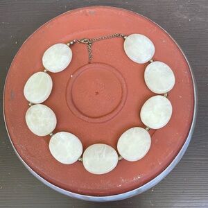 Elegant White Beaded Necklace. 15”